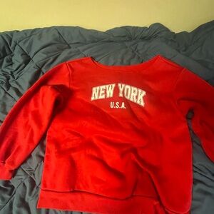 SHEIN Red Off-the-Shoulder Sweater